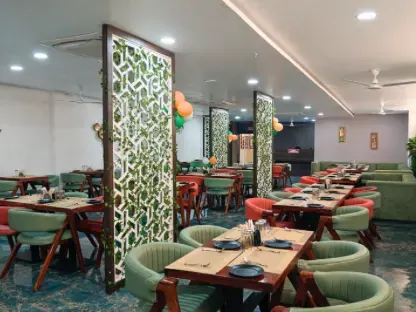 Dining room laid for service